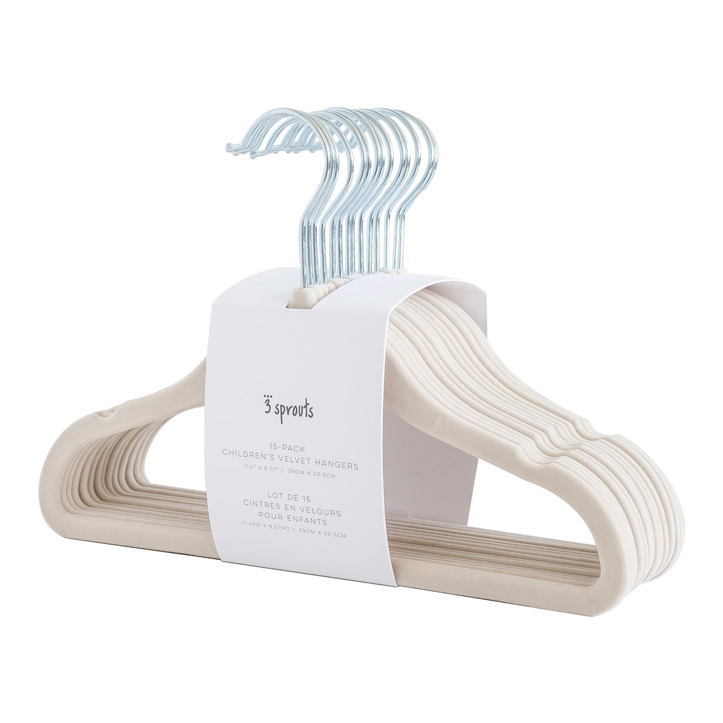 *velvet non-slip hangers (2 sets of 15) - beige