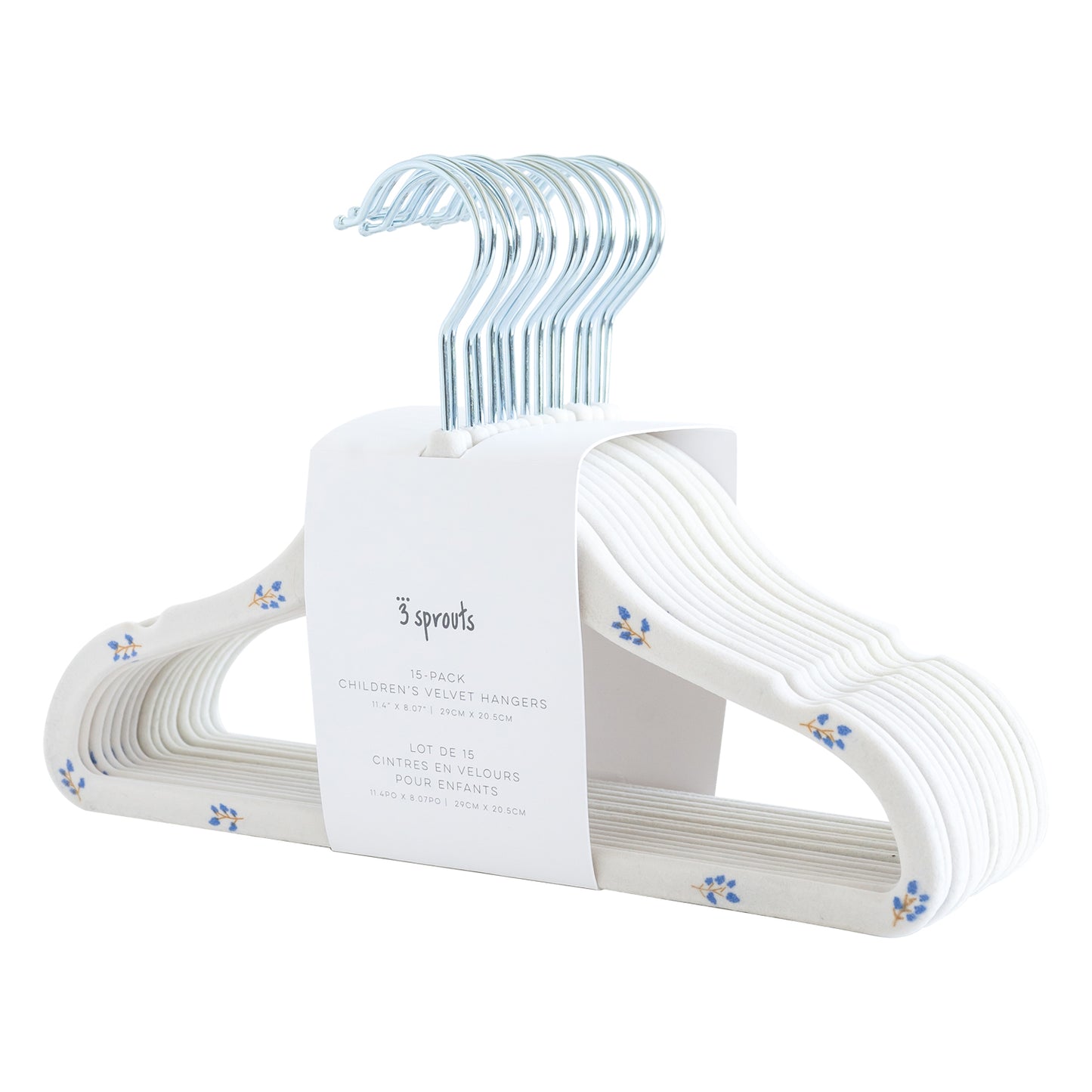 *velvet non-slip hangers (2 sets of 15) - cream & blueberry