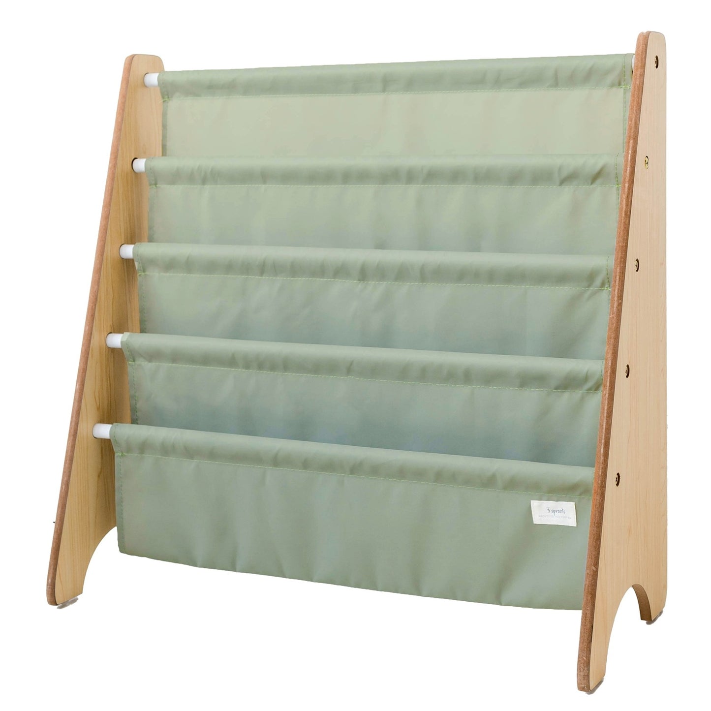*recycled fabric book rack - solid green