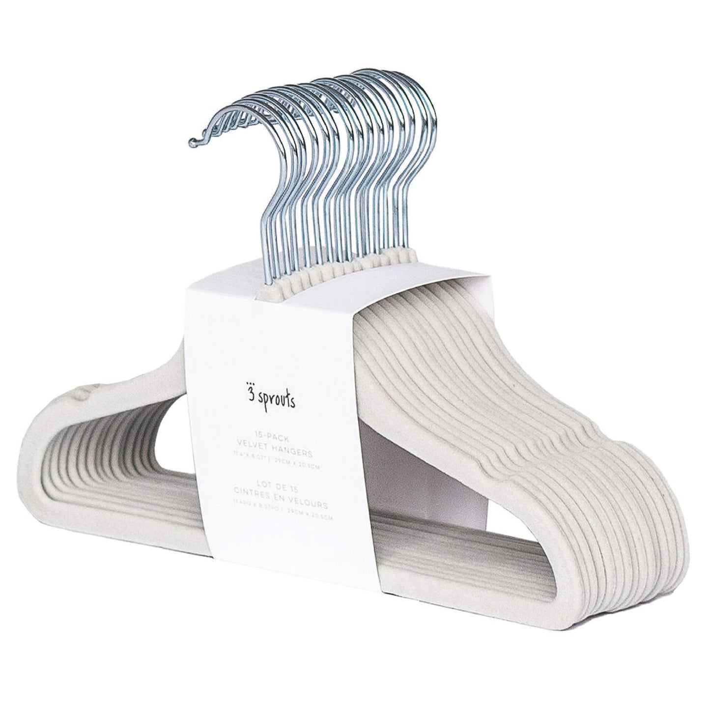 *velvet non-slip hangers (2 sets of 15) - gray