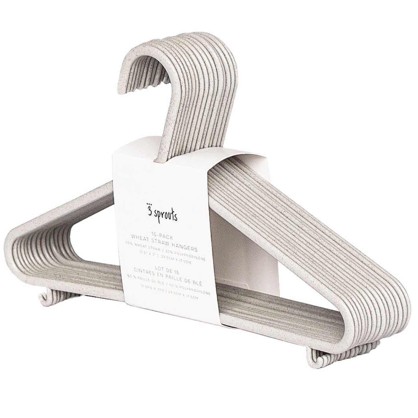 *wheat straw hangers (2 sets of 15) - gray