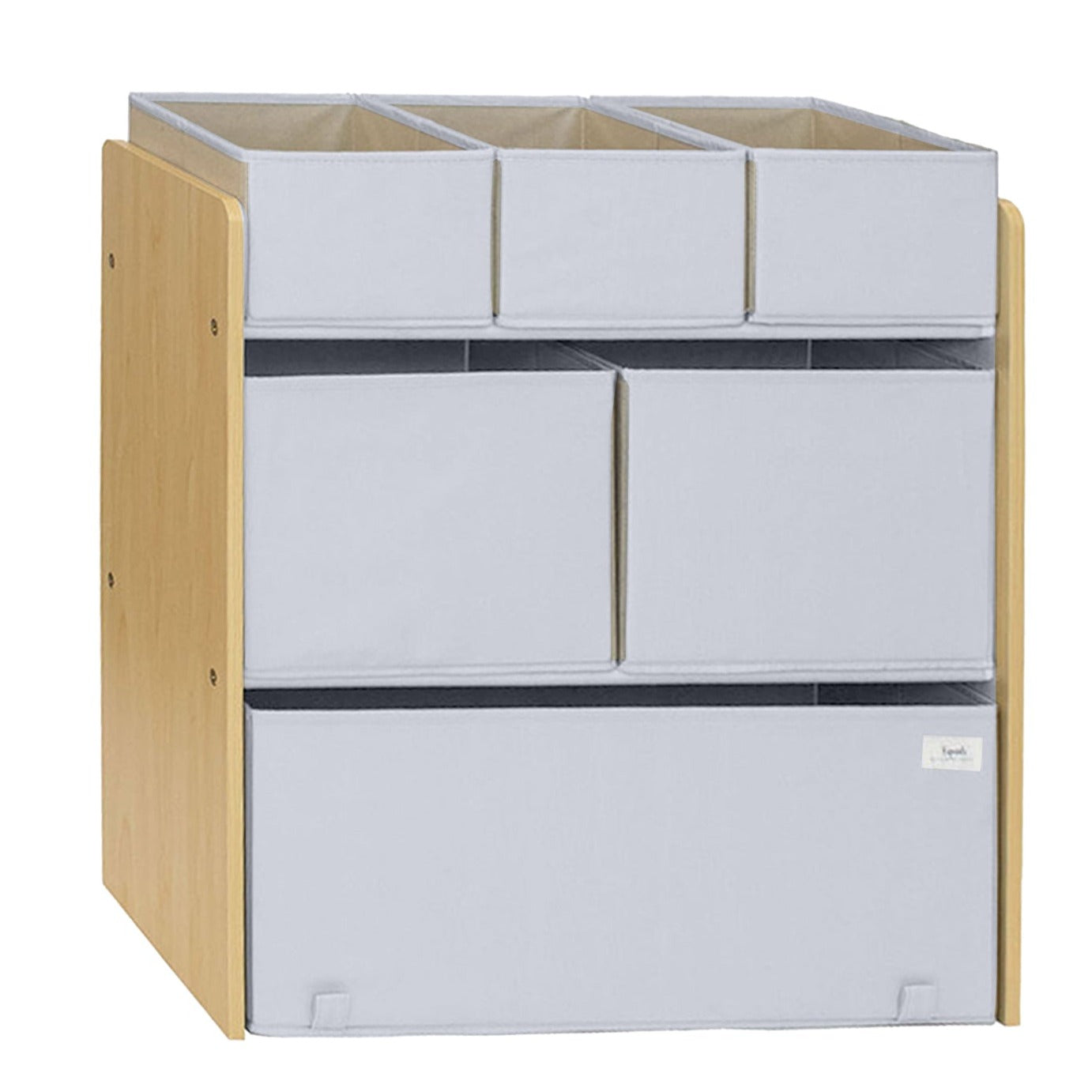 *recycled fabric multi-bin toy organizer - gray