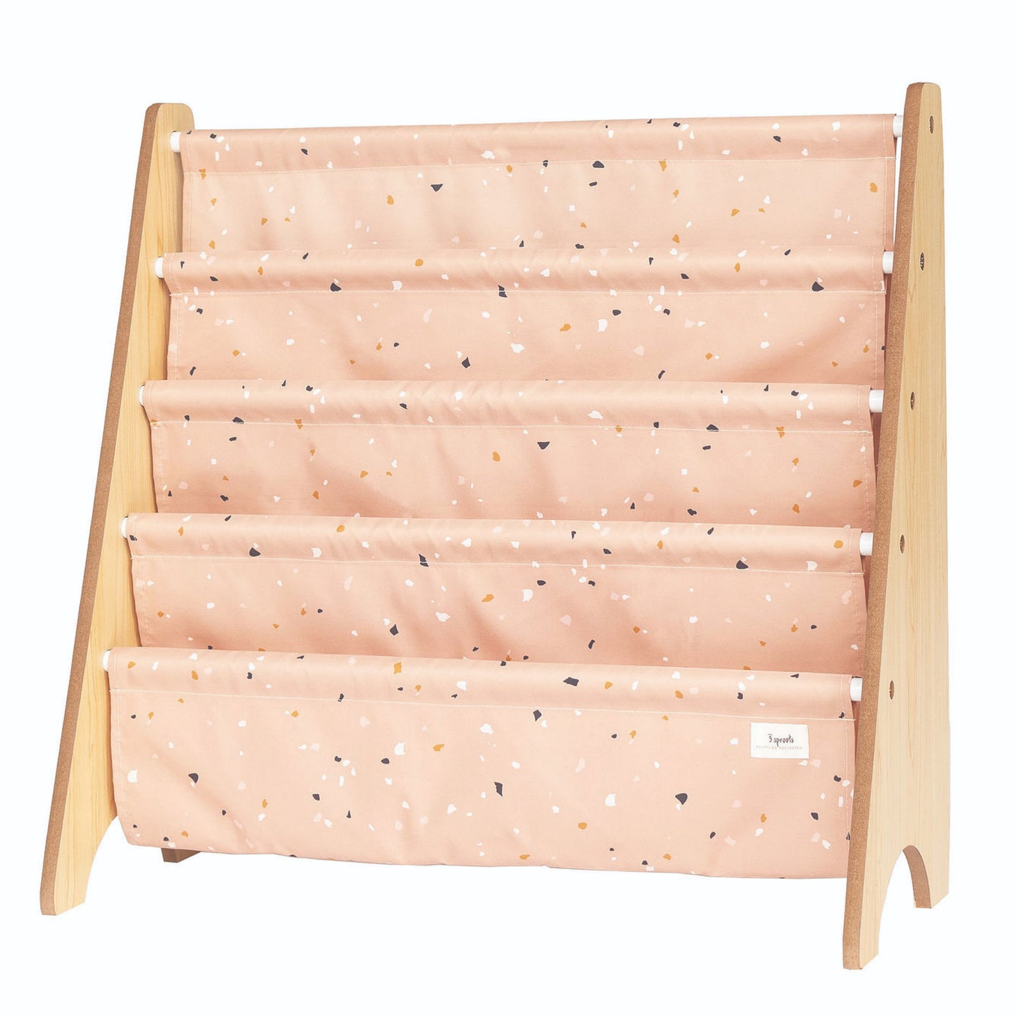 *recycled fabric book rack - terrazzo clay