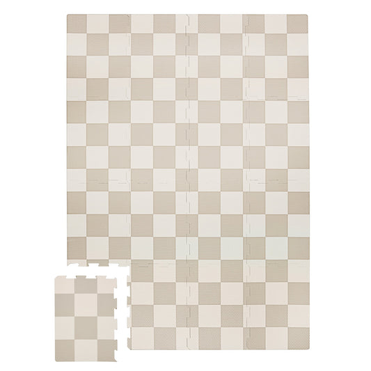 *EVA foam puzzle mat - checkerboard beige