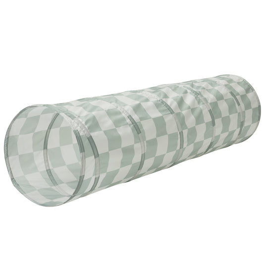 *recycled fabric play tunnel - checkerboard green