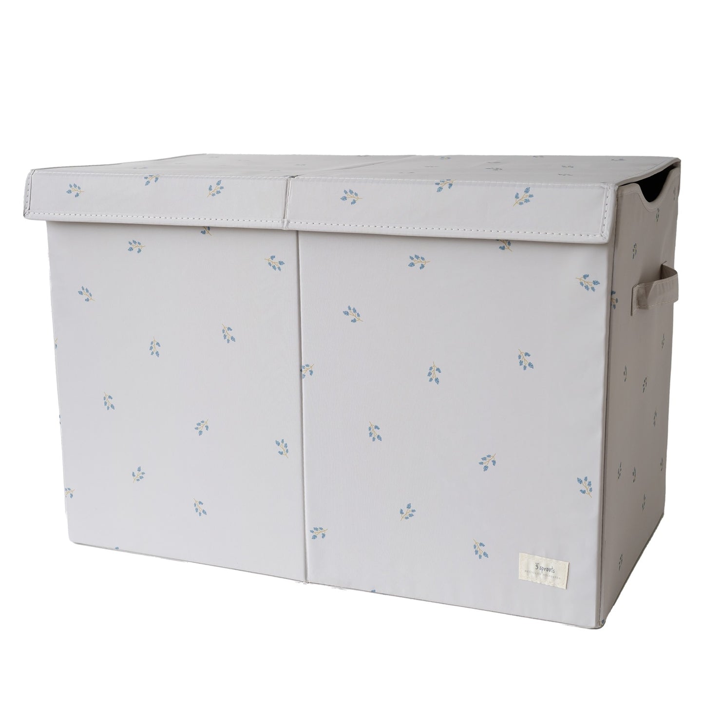 *recycled fabric folding storage chest - blueberry taupe