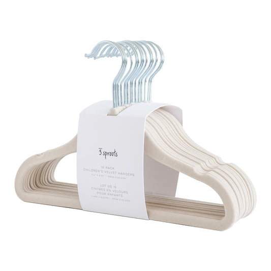 *velvet non-slip hangers (2 sets of 15) - beige