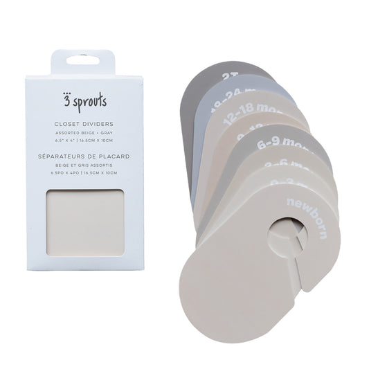 *closet dividers (newborn to 24 months)  - beige & grey