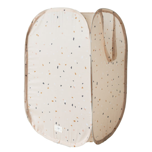 *recycled fabric pop-up laundry hamper - terrazzo beige
