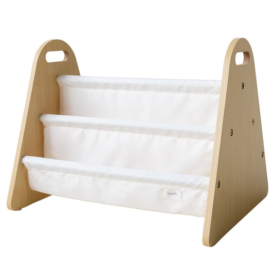 *double-sided portable book rack - cream