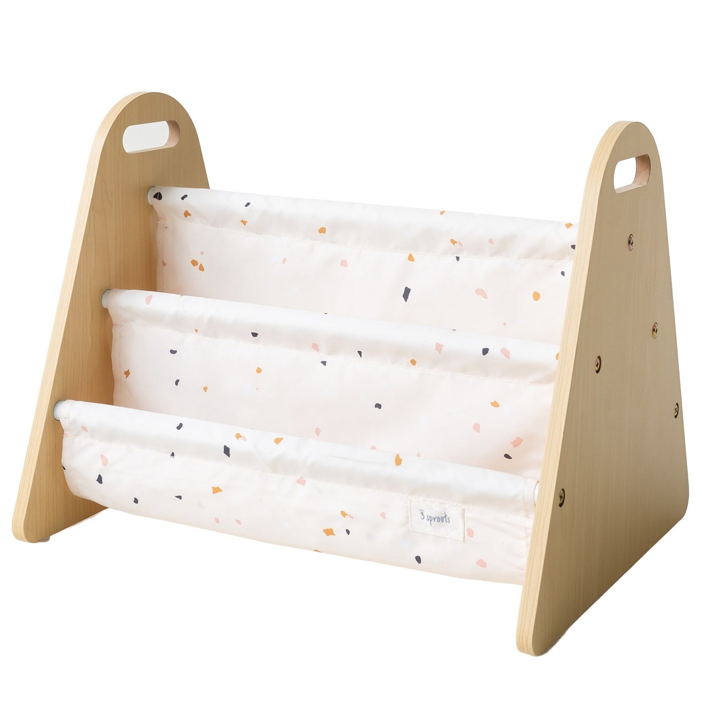 *double-sided portable book rack - terrazzo cream
