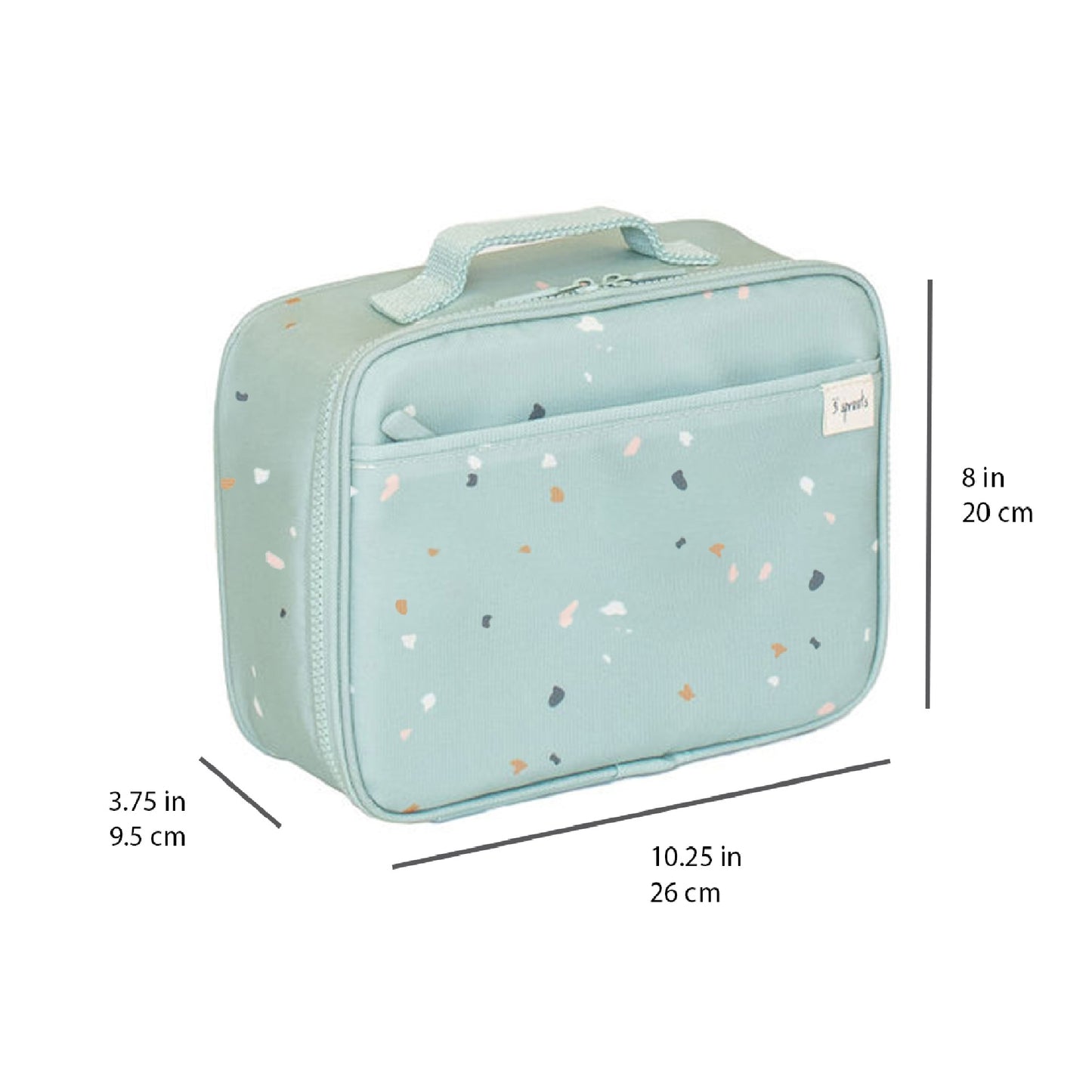 *recycled fabric lunch bag - terrazzo green