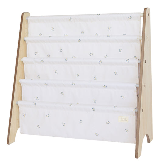 *recycled fabric book rack - blueberry taupe