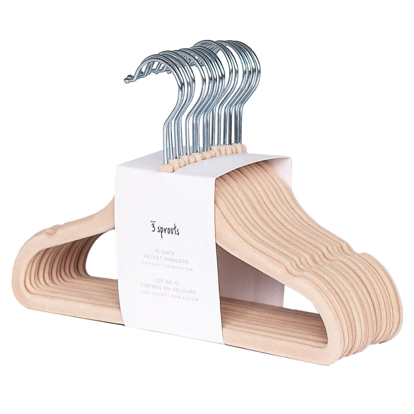 *velvet non-slip hangers (2 sets of 15) - hazelnut