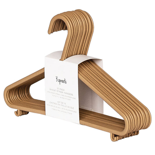 *wheat straw hangers (2 sets of 15) - brown