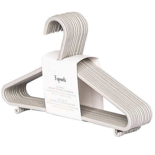 *wheat straw hangers (2 sets of 15) - gray