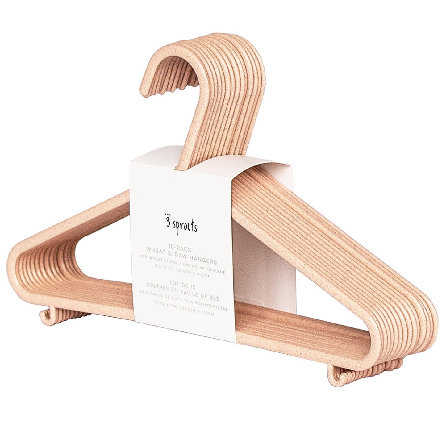 *wheat straw hangers (2 sets of 15) - pink