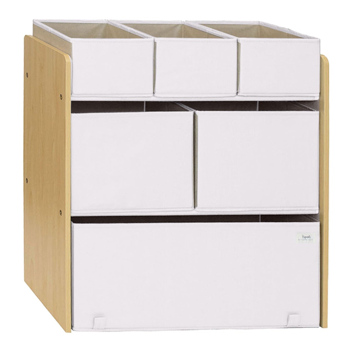 *recycled fabric multi-bin toy organizer - cream