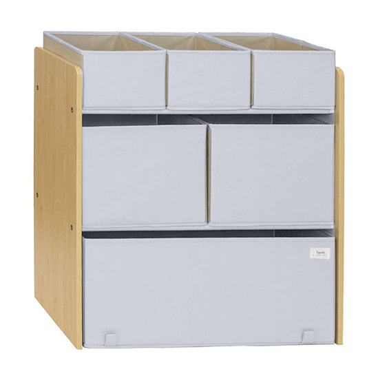 *recycled fabric multi-bin toy organizer - gray